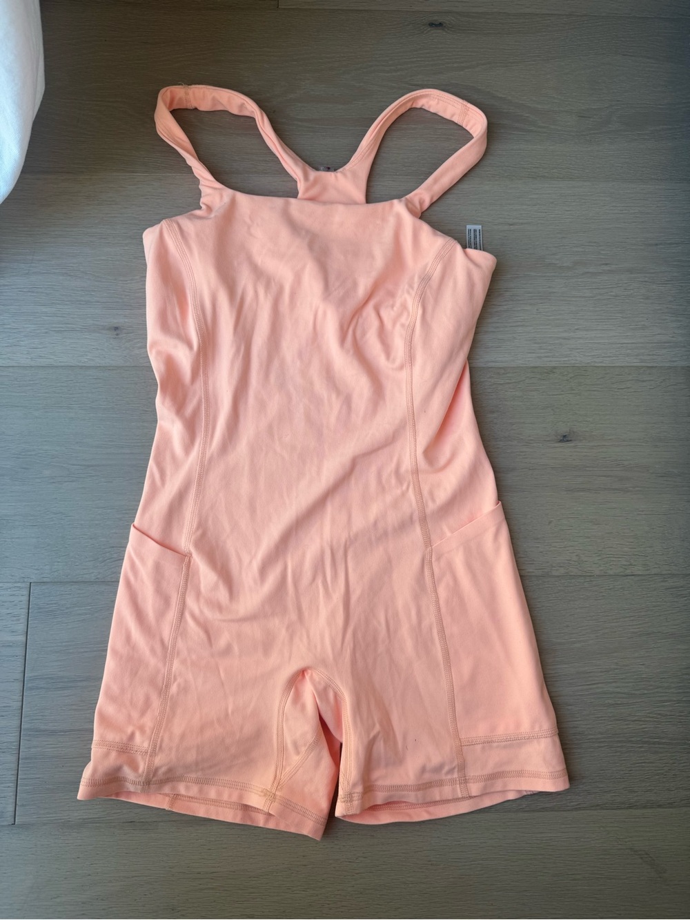 Free People Peach Pink Athletic Romper Shorts